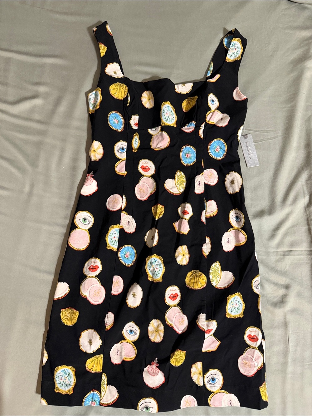Anthropologie Maeve FITTED SQUARE-NECK MINI DRESS: DANIELLE KROLL EDITION Sz SP